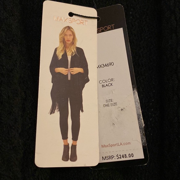 NWT MAXSPORT Black Sequin Shawl/Wrap - Picture 3 of 6